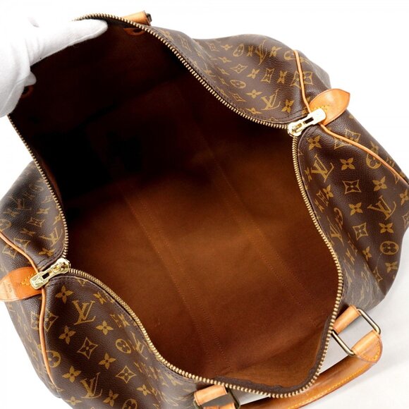 LOUIS VUITTON Authentic Brown Monogram Keepall 55 Boston Bag - Picture 4 of 12